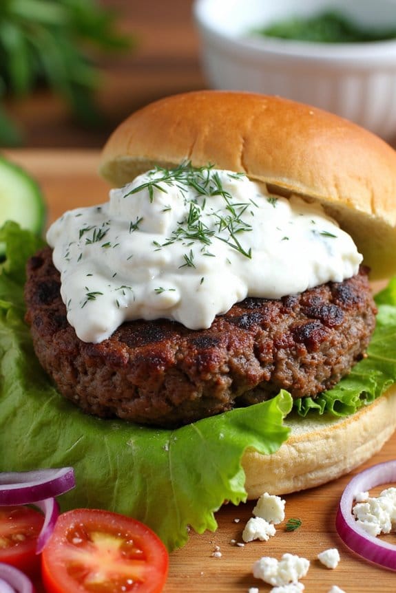 mediterranean lamb burger delight