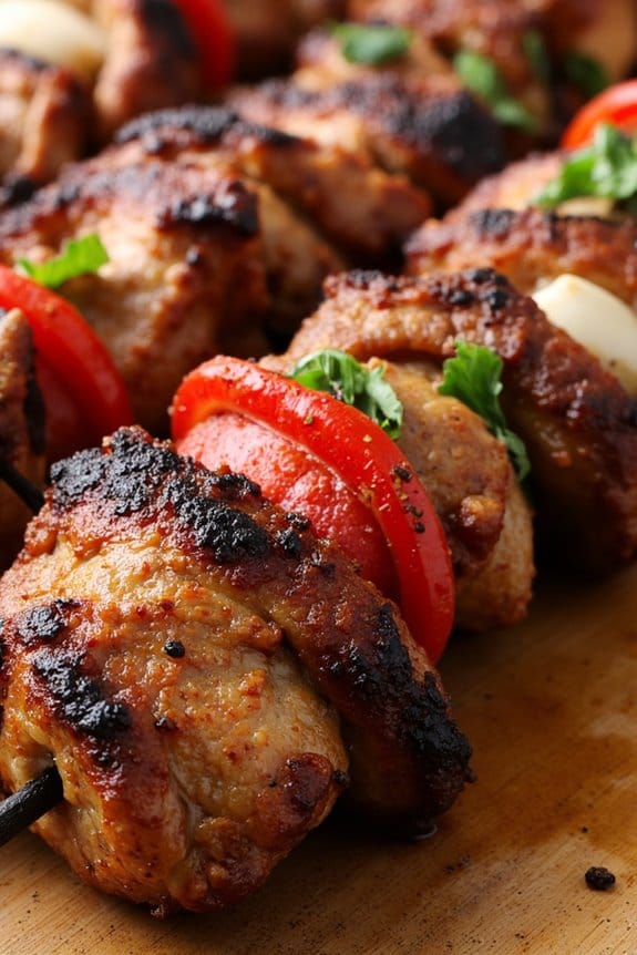 moroccan spiced pork shoulder skewers