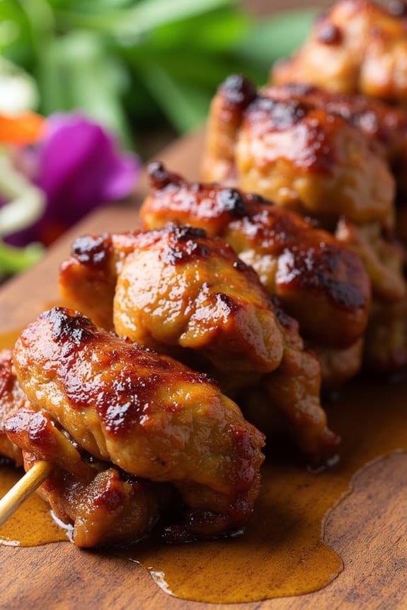 mustard maple pork skewers
