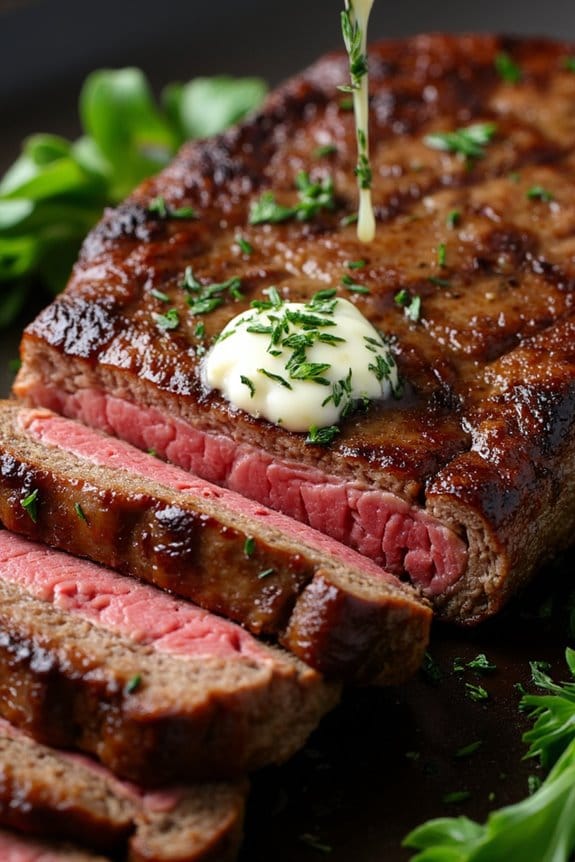 perfectly seared ribeye steaks