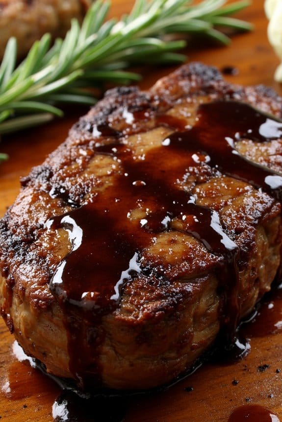 rib eye with balsamic glaze