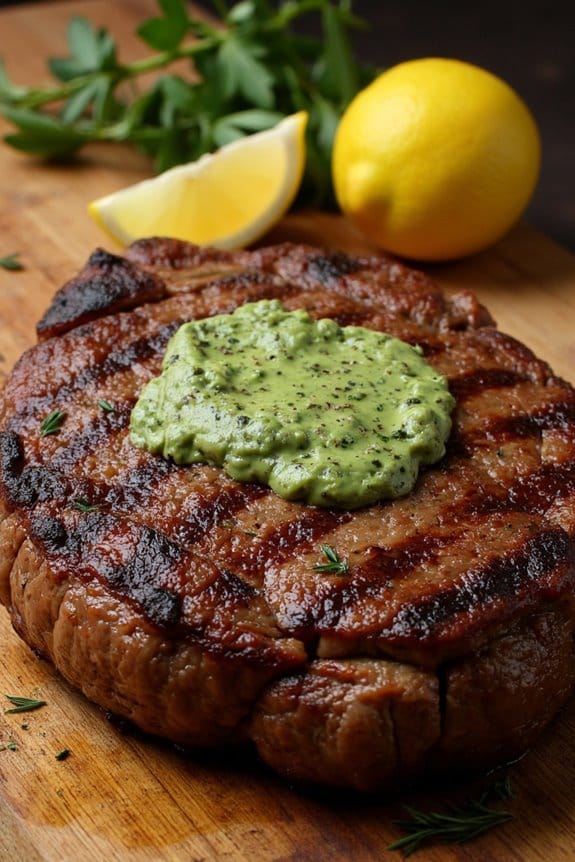 rustic steak with herb butter