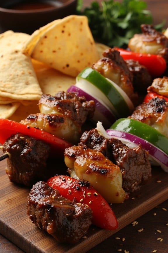 savory korean beef skewers