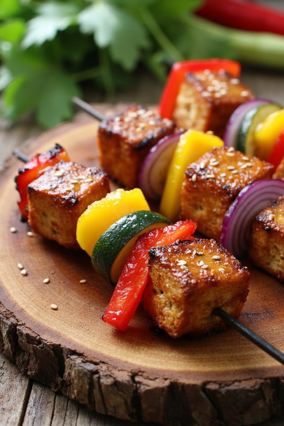 sesame ginger tofu skewers