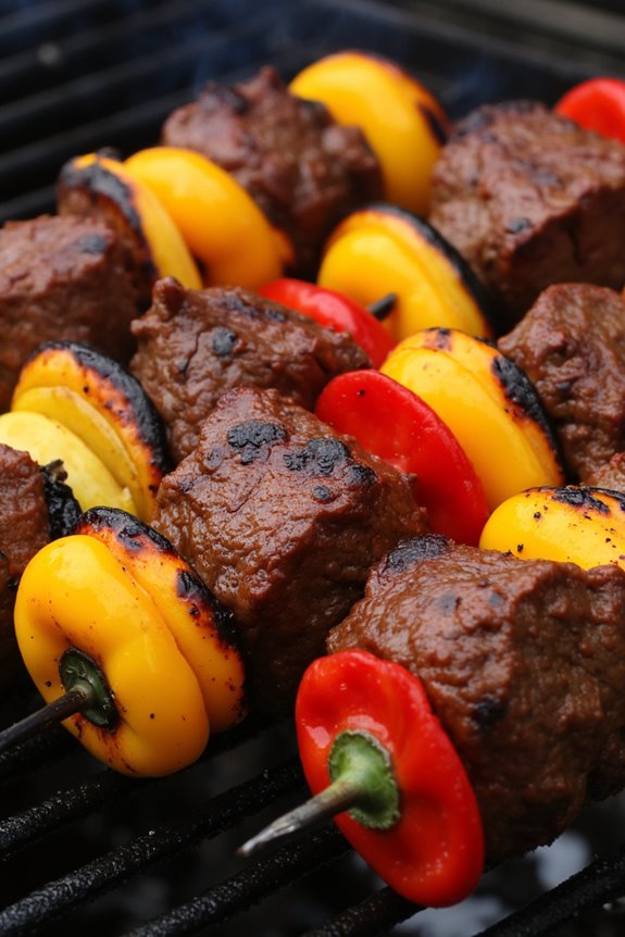 smoky beef bell pepper skewers