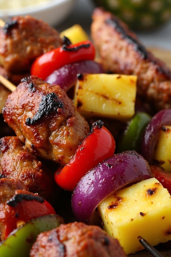 spicy caribbean pork skewers