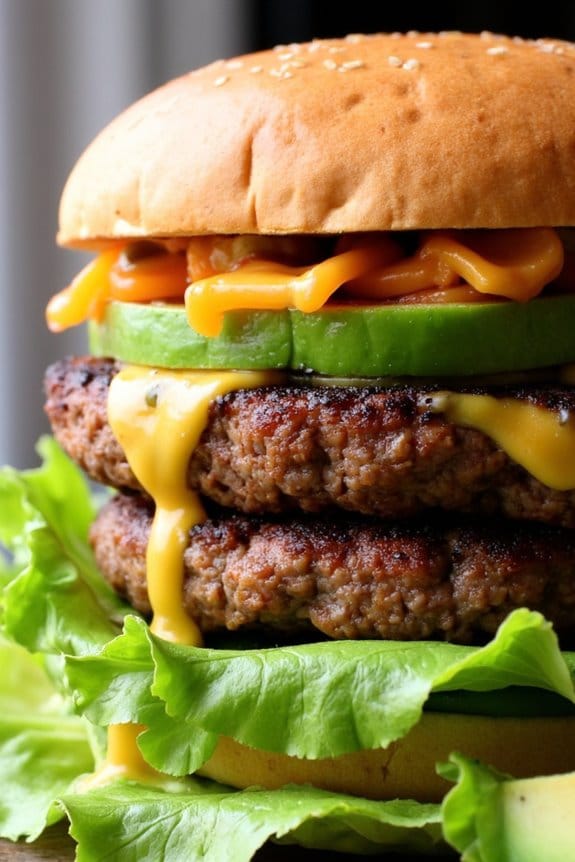 spicy keto cheddar burgers