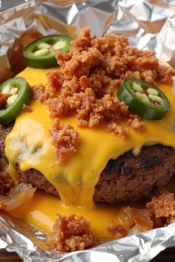 spicy keto cheeseburger foil packets