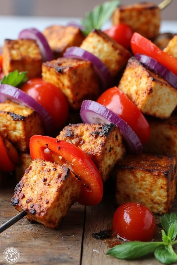 sweet spicy tofu skewers recipe