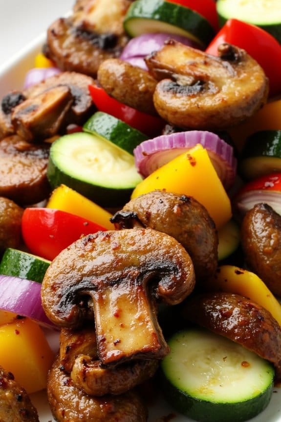 vegan mushroom zucchini skewers recipe